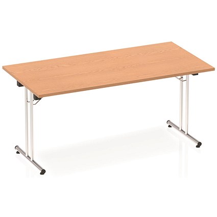 Impulse Rectangular Folding Table, 1600mm, Oak
