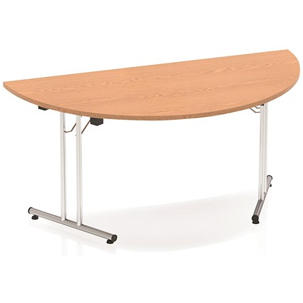 Impulse Semi-circular Folding Table, 1600mm, Oak