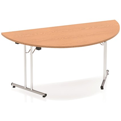 Impulse Semi-circular Folding Table, 1600mm, Oak