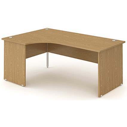 Impulse Panel End Corner Desk, Left Hand, 1600mm Wide, Oak, Installed