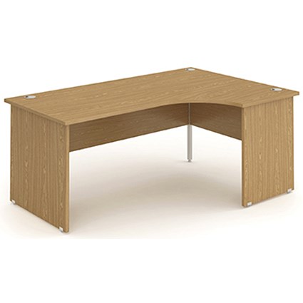 Impulse Panel End Corner Desk, Right Hand, 1600mm Wide, Oak, Installed