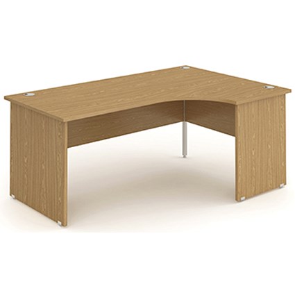 Impulse Panel End Corner Desk, Right Hand, 1800mm Wide, Oak, Installed