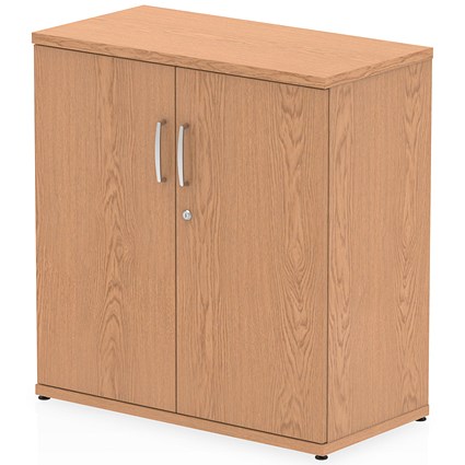 Impulse Low Cupboard, 1 Shelf, 800mm High, Oak