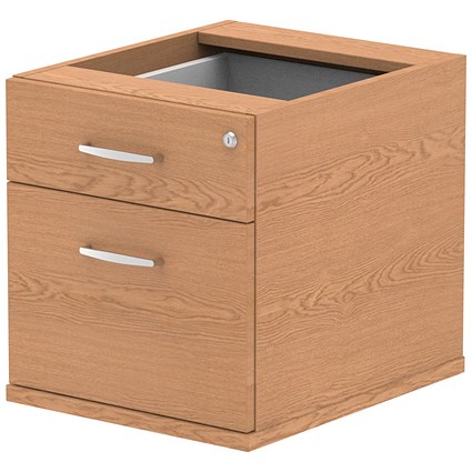 Impulse Fixed 2 Drawer Pedestal, Oak