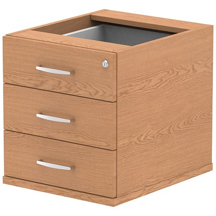 Impulse Fixed 3 Drawer Pedestal, Oak