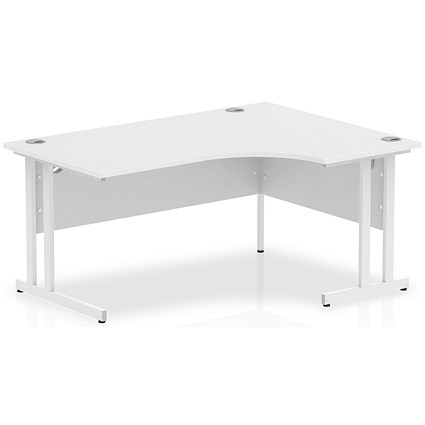 Impulse 1600mm Corner Desk, Right Hand, White Cantilever Leg, White