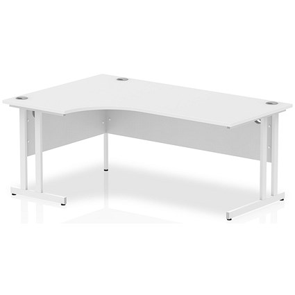 Impulse 1800mm Corner Desk, Left Hand, White Cantilever Leg, White