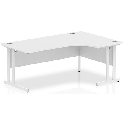 Impulse 1800mm Corner Desk, Right Hand, White Cantilever Leg, White