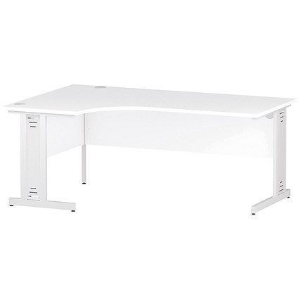 Impulse 1800mm Corner Desk, Left Hand, White Cable Managed Leg, White
