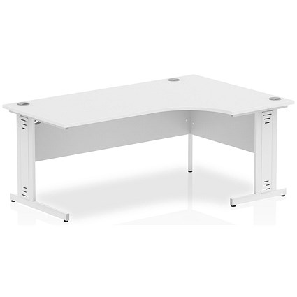 Impulse 1800mm Corner Desk, Right Hand, White Cable Managed Leg, White