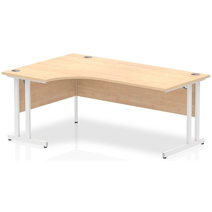 Impulse 1800mm Corner Desk, Left Hand, White Cantilever Leg, Maple