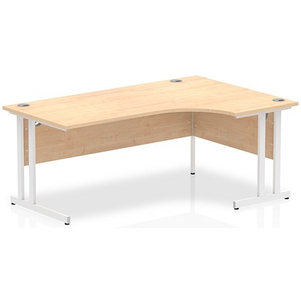 Impulse 1800mm Corner Desk, Right Hand, White Cantilever Leg, Maple