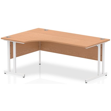 Impulse 1800mm Corner Desk, Left Hand, White Cantilever Leg, Oak Impulse 1800mm Corner Desk, Left Hand, White Cantilever Leg, Oak