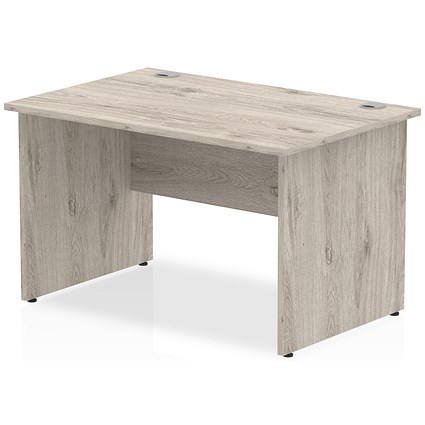 Impulse 1200mm Rectangular Desk, Panel End Leg, Grey Oak
