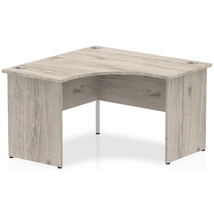 Impulse 1200mm Corner Desk, Panel End Leg, Grey Oak