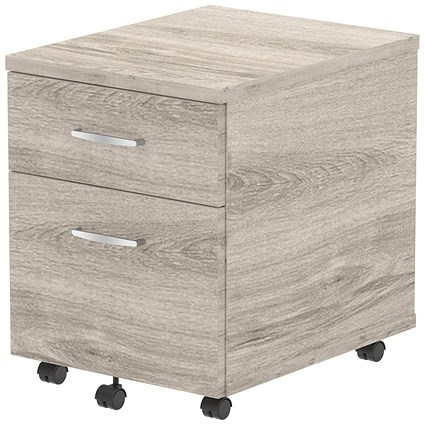 Impulse Mobile 2 Drawer Pedestal - Grey Oak Impulse Mobile 2 Drawer Pedestal - Grey Oak
