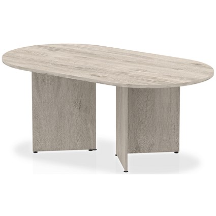 Impulse Arrowhead Boardroom Table, 1800mm Wide, Grey Oak
