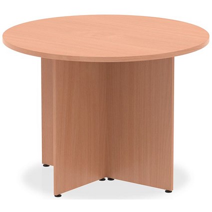 Impulse Circular Table, 1000mm, Beech, Arrowhead Leg