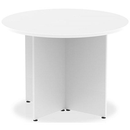 Impulse Circular Table, 1000mm, White, Arrowhead Leg