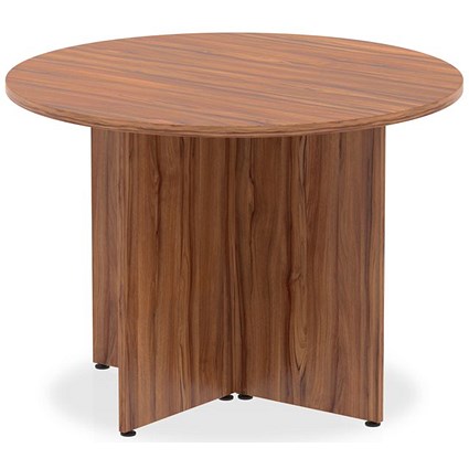 Impulse Circular Table, 1000mm, Walnut, Arrowhead Leg