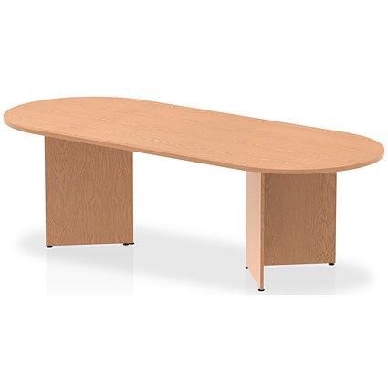 Impulse Boardroom Table, 2400mm, Oak, Arrowhead Leg
