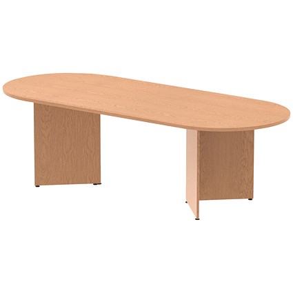 Impulse Arrowhead Boardroom Table, 2400mm Wide, Oak