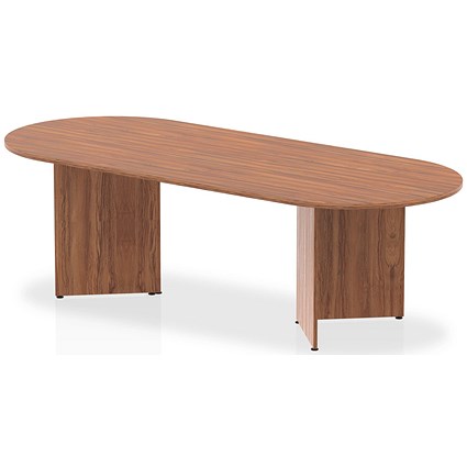 Impulse Boardroom Table, 2400mm, Walnut, Arrowhead Leg