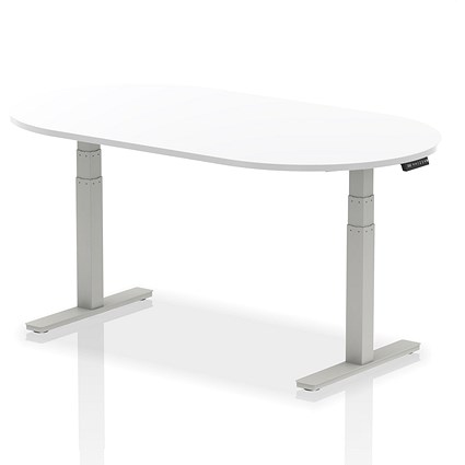 Impulse Sit-Standing Boardroom Table, 1800mm, Silver Leg, White Impulse Sit-Standing Boardroom Table, 1800mm, Silver Leg, White