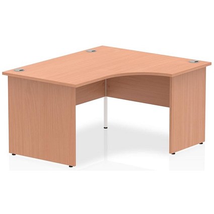 Impulse 1400mm Corner Desk, Right Hand, Panel End Leg, Beech