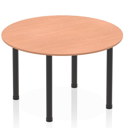 Impulse Circular Table, 1200mm, Beech, Black Post Leg Impulse Circular Table, 1200mm, Beech, Black Post Leg