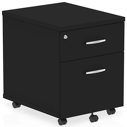 Impulse 2 Drawer Mobile Pedestal, Black Impulse 2 Drawer Mobile Pedestal, Black