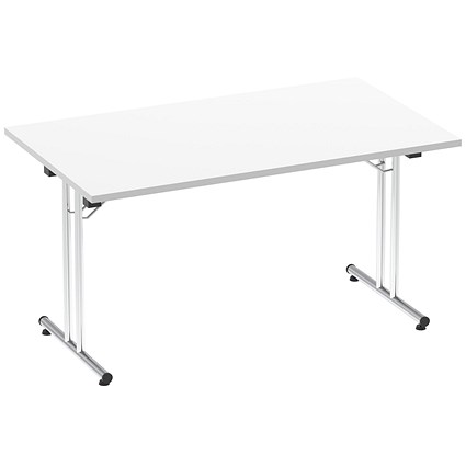 Impulse Rectangular Folding Table, 1400mm, White