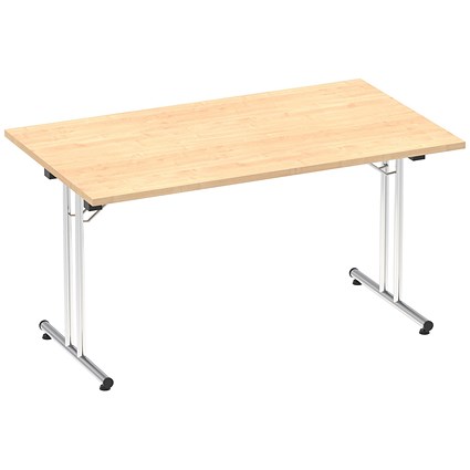 OPO Impulse 1400mm Rectangular Meeting Desk – White Melamine With Post Leg (Heat & Weather Resistant)