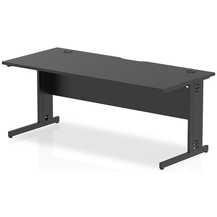 Impulse 1800mm Rectangular Desk, Black Cable Managed Leg, Black