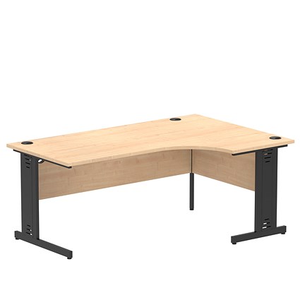Impulse 1800mm Corner Desk, Right Hand, Black Cable Managed Leg, Maple