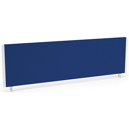 Impulse Evolve Desk Screen, 1400x400mm, White Frame, Blue