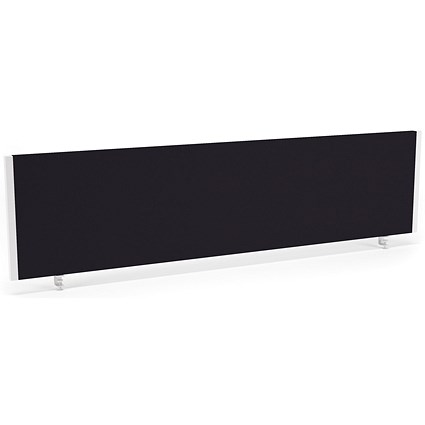 Impulse Evolve Desk Screen, 1600x400mm, White Frame, Black Impulse Evolve Desk Screen, 1600x400mm, White Frame, Black
