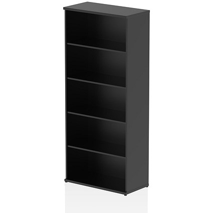 Impulse Extra Tall Bookcase, 4 Shelves, 2000mm High, Black Impulse Extra Tall Bookcase, 4 Shelves, 2000mm High, Black