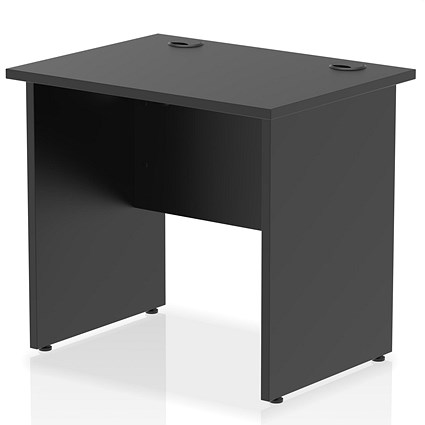 Impulse 800mm Slim Rectangular Desk, Panel End Leg, Black Impulse 800mm Slim Rectangular Desk, Panel End Leg, Black