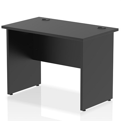 Impulse 1000mm Slim Rectangular Desk, Panel End Leg, Black Impulse 1000mm Slim Rectangular Desk, Panel End Leg, Black
