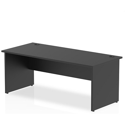Impulse 1000mm Rectangular Desk, Panel End Leg, Black