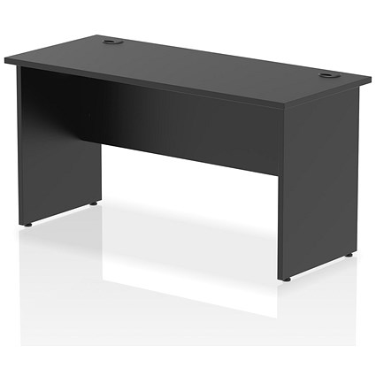 Impulse 1400mm Slim Rectangular Desk, Panel End Leg, Black Impulse 1400mm Slim Rectangular Desk, Panel End Leg, Black