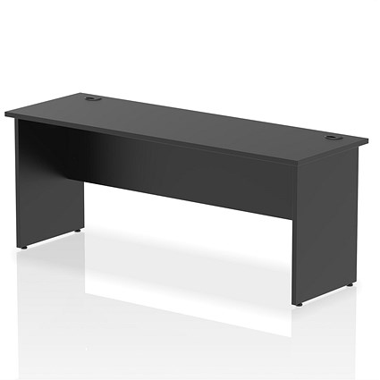 Impulse 1800mm Slim Rectangular Desk, Panel End Leg, Black Impulse 1800mm Slim Rectangular Desk, Panel End Leg, Black