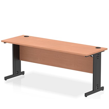 Impulse 1800mm Slim Rectangular Desk, Black Cable Managed Leg, Beech Impulse 1800mm Slim Rectangular Desk, Black Cable Managed Leg, Beech