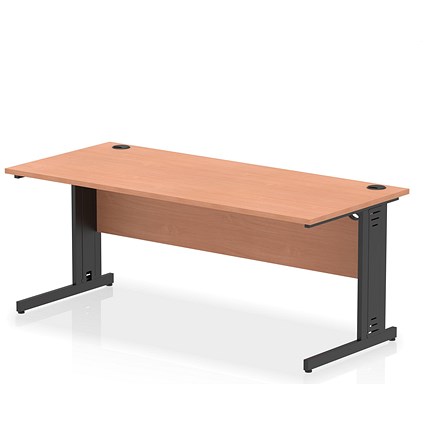Impulse 1800mm Rectangular Desk, Black Cable Managed Leg, Beech Impulse 1800mm Rectangular Desk, Black Cable Managed Leg, Beech