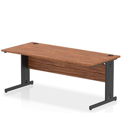 Impulse 1800mm Rectangular Desk, Black Cable Managed Leg, Walnut Impulse 1800mm Rectangular Desk, Black Cable Managed Leg, Walnut