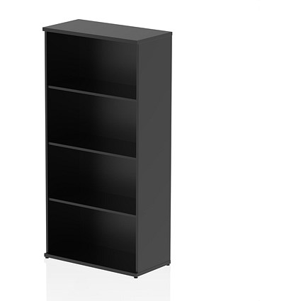 Impulse Tall Bookcase, 3 Shelves, 1600mm High, Black Impulse Tall Bookcase, 3 Shelves, 1600mm High, Black