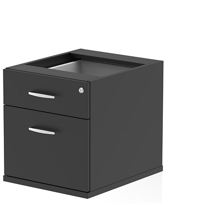 Impulse 2 Drawer Fixed Pedestal, 550mm Deep, Black Impulse 2 Drawer Fixed Pedestal, 550mm Deep, Black