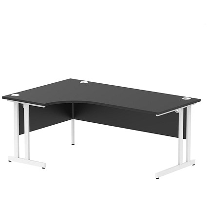 Impulse 1800mm Corner Desk, Left Hand, White Cantilever Leg, Black Impulse 1800mm Corner Desk, Left Hand, White Cantilever Leg, Black