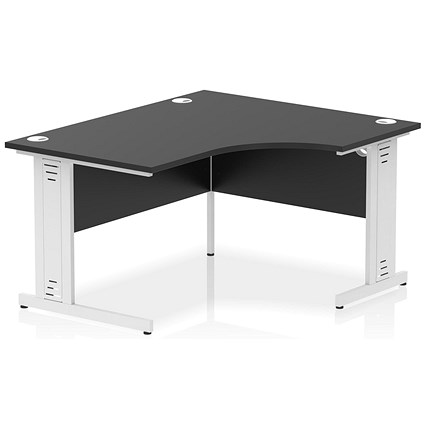 Impulse 1400mm Corner Desk, Right Hand, White Cable Managed Leg, Black Impulse 1400mm Corner Desk, Right Hand, White Cable Managed Leg, Black